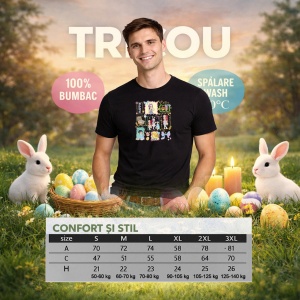 Tricou Paste Kpop Stickers Easter Set Pastel Cute, din bumbac 100%, tricou negru, Copii | Dama | Barbat - Img 6