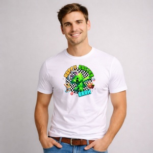 Tricou Paste Minecraft Happy Easter Bruh Gamer Pixel Oua, din bumbac 100%, tricou alb, Copii | Dama | Barbat - Img 2
