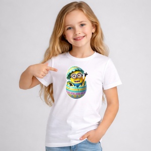 Tricou Paste Minion Paste Ou Spart Colorat Vesel, din bumbac 100%, tricou alb, Copii | Dama | Barbat