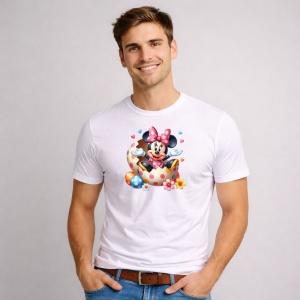 Tricou Paste Minnie Mouse Paste Ou Spart Colorat, din bumbac 100%, tricou alb, Copii | Dama | Barbat - Img 2