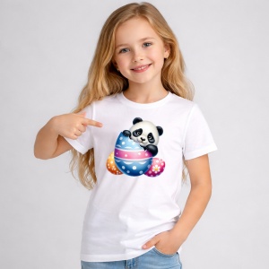 Tricou Paste Panda Paste Ou Colorat Mare Decorativ, din bumbac 100%, tricou alb, Copii | Dama | Barbat