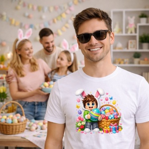 Tricou Paste Roblox Copil Cos Oua Colorate Cadou Paste, din bumbac 100%, tricou alb, Copii | Dama | Barbat - Img 7