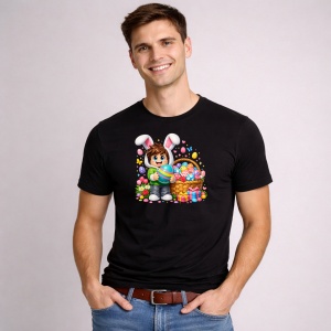Tricou Paste Roblox Copil Cos Oua Colorate Cadou Paste, din bumbac 100%, tricou negru, Copii | Dama | Barbat - Img 2