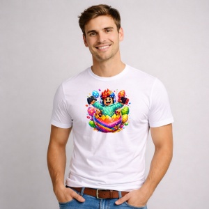 Tricou Paste Roblox Gamer Happy Easter Oua Colorate Controler, din bumbac 100%, tricou alb, Copii | Dama | Barbat - Img 2