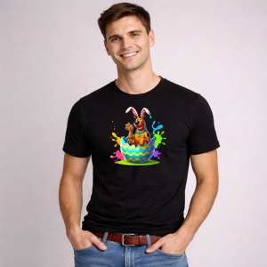 Tricou Paste Scooby Doo Paste Ou Spart Colorat, din bumbac 100%, tricou negru, Copii | Dama | Barbat