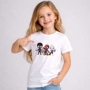 Tricou Paste Spiderman Miles Morales Gwen Paste Oua Colorate, din bumbac 100%, tricou alb, Copii | Dama | Barbat