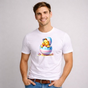 Tricou Paste Winnie The Pooh Paste Ou Colorat Mare, din bumbac 100%, tricou alb, Copii | Dama | Barbat - Img 2