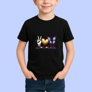 Tricou Peace Love Butterflies design fluture colorat Copii | Dama | Barbat Barbat - Img 6