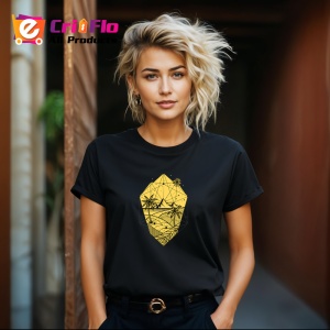 Tricou Peisaj Galben Cu Plaja, Copii | Dama | Barbat, culoare negru - Img 12