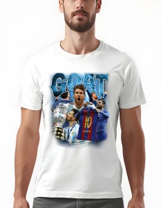 Tricou pentru bărbați - GOAT - Lionel Messi, Campion, Barcelona, Argentina