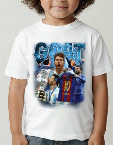 Tricou pentru copii - GOAT - Lionel Messi, Campion, Barcelona, Argentina - Img 2