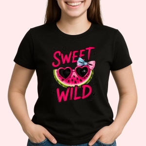 Tricou Pepene Dulce dar salbatica, Fructe, Copii | Dama, culoare negru - Img 2