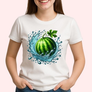 Tricou Pepene verde si jet de prospetime, Fructe, Copii | Dama - Img 2