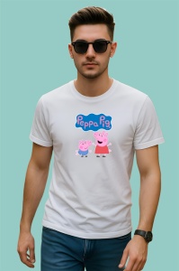 Tricou Peppa Pig purcelusa roz in aventuri zilnice cu familia, Copii | Dama | Barbat - Img 2