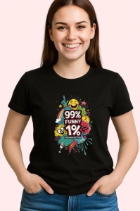 Tricou Percent 99 Funny 1 Percent Misunderstood, Copii | Dama | Barbat, culoare negru - Img 4