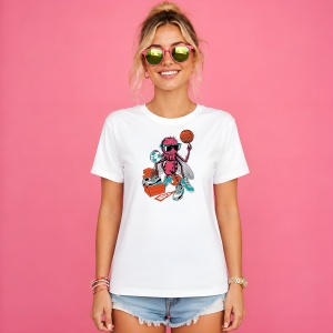 Tricou Personaj Insecta Baschetbalist Cu Ochelari, din bumbac 100% Copii | Dama | Barbat - Img 3