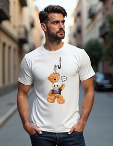 Tricou personalizat pentru bărbați din bumbac 100% - Real Bear Surprise