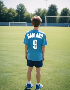 Tricou Personalizat pentru Copii cu Halland la Manchester City - Cadou Ideal pentru Fanii Fotbalului - Halland Manchester City Tricou Copii - Img 2