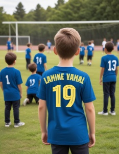 Tricou Personalizat pentru Copii cu Lamine la Yamal 19 Barcelona - Cadou Ideal pentru Fanii Fotbalului - Lamine Yamal 19 Barcelona Tricou Copii