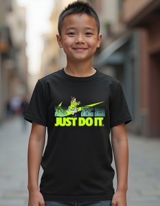 Tricou personalizat pentru copii din bumbac 100% - Anime Girl Sports - Just Do It - Img 2
