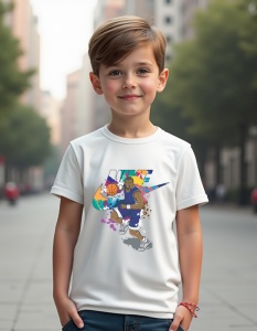 Tricou personalizat pentru copii din bumbac 100% - Basketball Star, sport, atlet, dinamic, colorat
