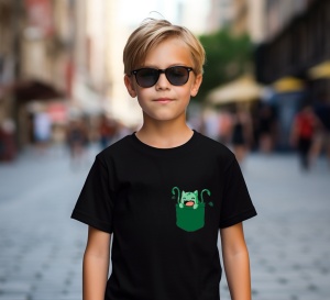 Tricou personalizat pentru copii din bumbac 100% cu imprimeu de buzunar - Bulbasaur din Pokémon - Tricou pentru antrenorii Pokémon în devenire - Img 2