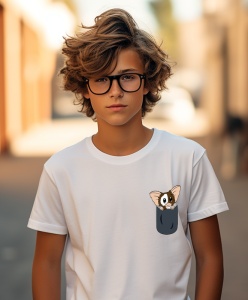 Tricou personalizat pentru copii din bumbac 100% cu imprimeu de buzunar - Gizmo din Gremlins - Cadou pentru fanii filmelor clasice - Img 4