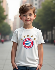 Tricou personalizat pentru copii din bumbac 100% - Echipa De Fotbal - Bayern