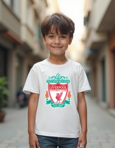 Tricou personalizat pentru copii din bumbac 100% - Echipa De Fotbal - Liverpool - Img 2