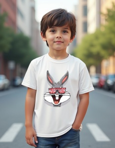 Tricou personalizat pentru copii din bumbac 100% - Supreme Bugs, Looney Tunes, iepure, cool, urban