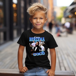 Tricou personalizat pentru copii Karim Benzema Fotbalist - Img 5