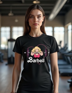 Tricou personalizat pentru dama din bumbac 100% - "Barbell Beauty" - Ideal pentru sala si antrenamente de forta