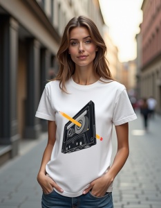 Tricou personalizat pentru dama din bumbac 100% - Casette