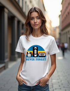 Tricou personalizat pentru dama din bumbac 100% - Never Forget