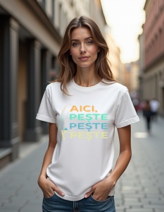 Tricou personalizat pentru dama din bumbac 100% - Peste, Peste, Peste - Img 2