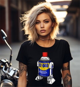 Tricou personalizat pentru dama din bumbac 100% - R2D40 Droid - Img 2