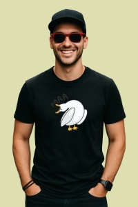Tricou Pescarus Amuzant Desen Simplu Gri, din bumbac 100%, tricou negru Copii | Dama | Barbat