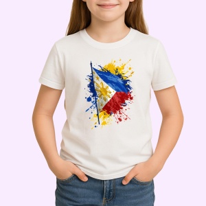 Tricou Philippines Steag Splash Art, Copii | Dama | Barbat - Img 3