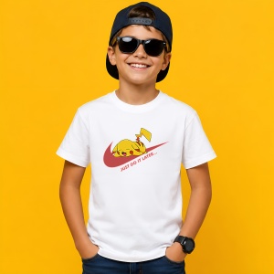 Tricou Pikachu Dormind Just Do It Later Urban Pokemon Design, din bumbac 100% Copii | Dama | Barbat - Img 2