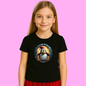 Tricou Pinguin Vesel De Iarna, din bumbac 100% Copii | Dama | Barbat - Img 3