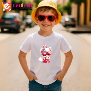 Tricou Pisica alba cu cadou si ochelari de Craciun Copii | Dama | Barbat - Img 10