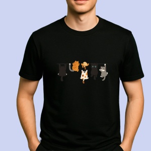Tricou Pisici Jucause Negru, Copii | Dama | Barbat - Img 2