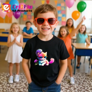 Tricou Pisicuta roz cu ochelari si coada mov pastel Copii | Dama | Barbat, culoare negru - Img 11