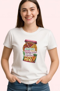 Tricou Pizza Confusing Shape Design, Copii | Dama | Barbat - Img 4