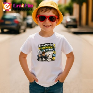 Tricou Plan Tactic Inspiratie De Moment Antrenor, din bumbac 100% , tricou alb pentru Copii | Dama | Barbat - Img 4