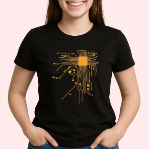 Tricou Pocesor integrat Automat Negru, Copii | Dama | Barbat - Img 2