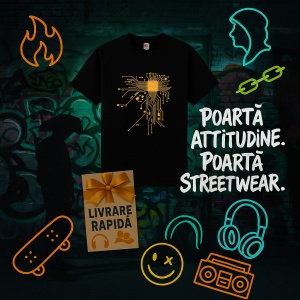 Tricou Pocesor integrat Automat Negru, Copii | Dama | Barbat - Img 12