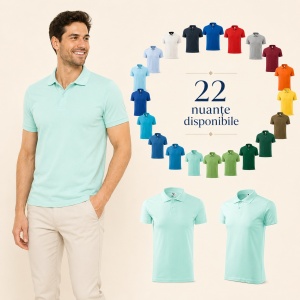 Tricou Polo Bărbat Malfini Single J. 202, 100% Bumbac, 180 g/m², Guler Polo 1:1, Finisaj cu Silicon, 22 Culori, Mărimi S–3XL