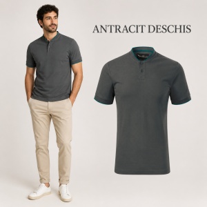 Tricou Polo Bărbați Malfini 273 Diamond, 100% Bumbac, 215 g/m², Guler Tip Bomber, 8 Culori - Img 13