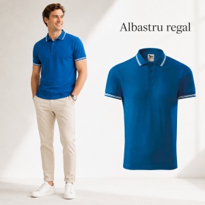 Tricou Polo Bărbați Malfini cu Dungi la Guler și Manșete, Tip Tommy, 65% Bumbac, 200 g/m², 19 Culori, Mărimi S–3XL - Img 15
